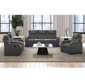 Tundra Simba Slate Motion Reclining Living Room Set with Wireless Charger and LED