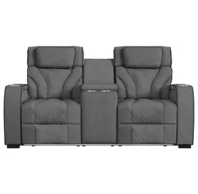 Tundra Simba Slate 74" Motion Reclining Loveseat with Console and LED