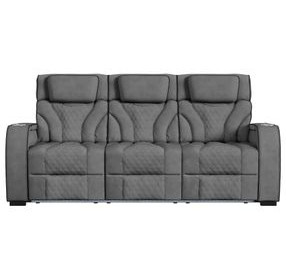 Tundra Simba Slate 86" Motion Reclining Sofa with Wireless Charger and LED