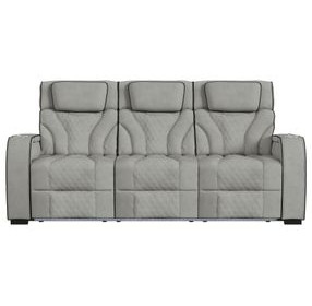 Tundra Simba Taupe 86" Motion Reclining Sofa with Wireless Charger and LED