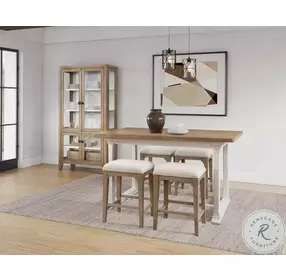 Bluff Point Tawny Brown And White Counter Height Dining Room Set