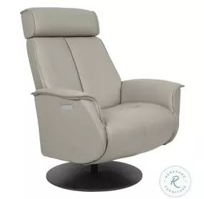 Bo Cement Leather Large Power Recliner with Adjustable Headrest
