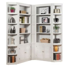 Boca Cottage White 5 Piece L Shape Corner Bookcase Set