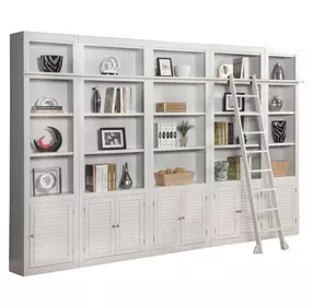 Boca Cottage White 6 Piece Library Wall