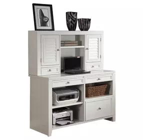 Boca Cottage White 48" Credenza with Hutch