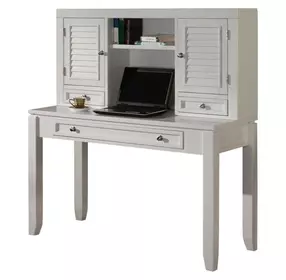Boca Cottage White 48" Desk with Hutch