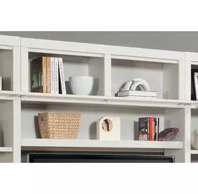Boca Cottage White 56" Bookcase Bridge Shelf and Back Panel
