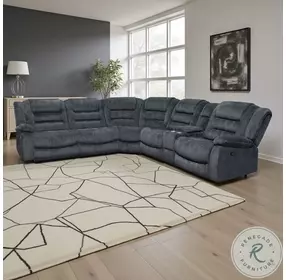 Bolton Misty Storm 6 Piece Performance Fabric Modular Reclining Sectional