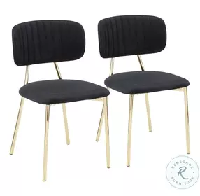 Bouton Black Velvet Chair Set Of 2