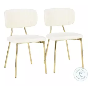 Bouton Cream Velvet Chair Set Of 2