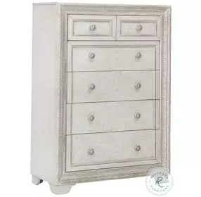 Camila Semi Transparent Creamy White 6 Drawer Chest