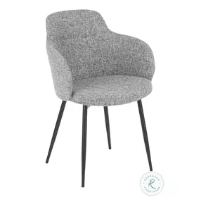 Boyne Black Metal And Grey Noise Fabric Chair