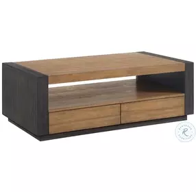 Stephen Light Oak And Black Coffee Table