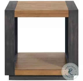 Stephen Light Oak And Black End Table