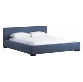 Zest Blue Upholstered Panel Bed