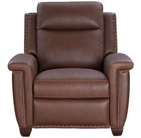 Briar Clifton Chocolate Leather Power Recliner with Power Headrest