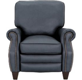 Briarwood Santa Fe Ocean Leather Push Thru The Arms Recliner with Nailhead Trim