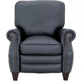 Briarwood Santa Fe Ocean Leather Push Thru The Arms Recliner with Nailhead Trim