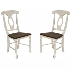 British Isles Chalk Cocoa Bean Napoleon Side Chair Set of 2