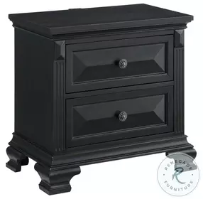 Sumner Distressed Black 2 Drawer Nightstand
