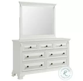 Sumner Antique White 7 Drawer Dresser And Mirror
