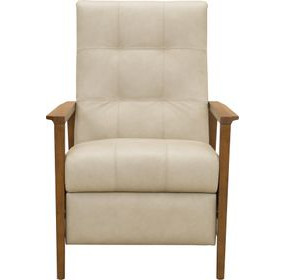 Bridget Cashmere Stone Leather Push Thru The Arms Recliner
