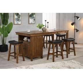 Brigantine Distressed Walnut Extendable Rectangular Counter Height Kitchen Island Set
