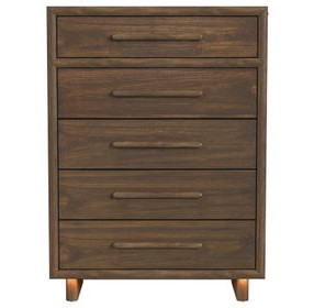 Perth Brown 5 Drawer Chest with LED