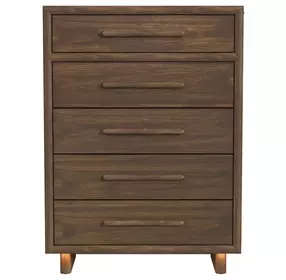 Perth Brown 5 Drawer Chest with LED