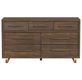 Perth Brown 7 Drawer Dresser with LED