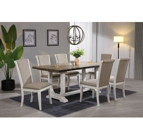 Briton Lake Rustic and White Wash Rectangular Dining Room Set