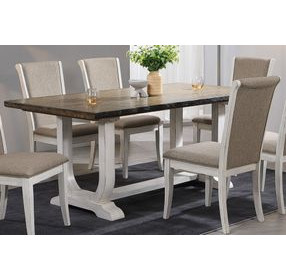 Briton Lake Rustic and White Wash 72" Rectangular Dining Table