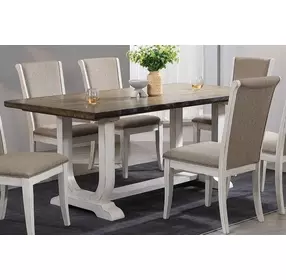 Briton Lake Rustic and White Wash 72" Rectangular Dining Table