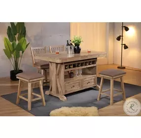 Brownstone Warm Brown Kitchen Island Set