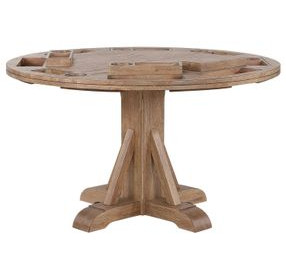 Brownstone Brown 52" Round Game Table with Flip Over Chip Holders