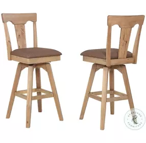 Brownstone Warm Brown Splat Back Swivel Bar Stool