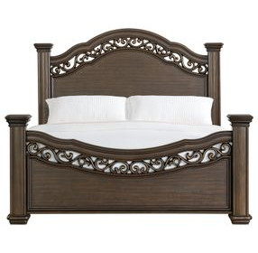 Rosalinda Mahogany King Panel Bed