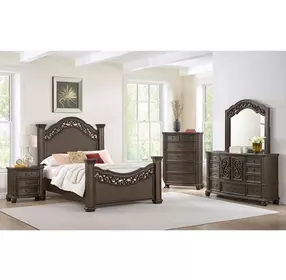 Rosalinda Mahogany Panel Bedroom Set