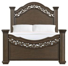 Rosalinda Mahogany Queen Panel Bed