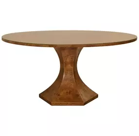 Bryce Matte Dark Burl Wood Hexagonal Base 60" Dining Table