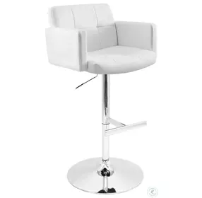 Stout White Adjustable Bar Stool