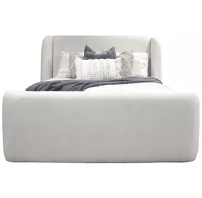 Shiloh White Mocha Performance Fabric King Upholstered Platform Bed