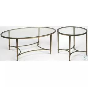 Monica Gold Oval Occasional Table Set