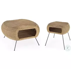 Coralitta Natural Rattan Occasional Table Set