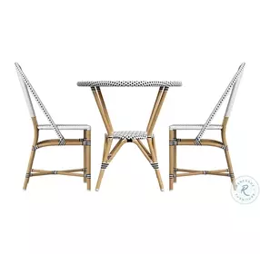 Tobias Black And White Outdoor Round Bistro Set