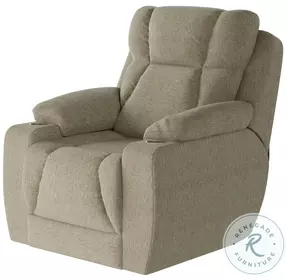 Challenger Berber Natural Power Headrest Wall Hugger Big Mans Recliner