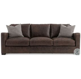 Ventura Brown Leather 86" Sofa