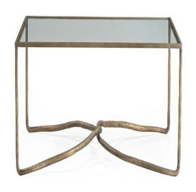 Artifacts Bronze Square Glass Top Leoni End Table