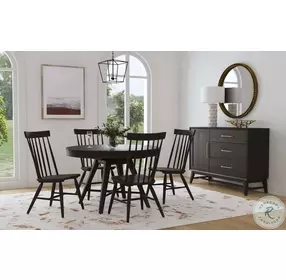 Bayside Black Extendable Round Dining Room Set