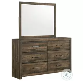 Beckett Walnut 6 Drawer Dresser With Mirror